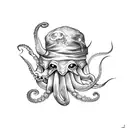 pirats fighting octopus tattoo design idea