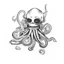 pirats fighting octopus tattoo design idea