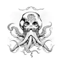 pirats fighting octopus tattoo design idea