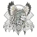 native american traditional style tattoo design idea