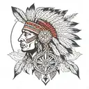 native american traditional style tattoo design idea