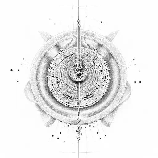 musical notes, binary code, art tattoo design idea