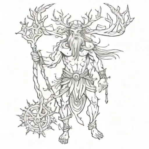 Combine elements of Leshy and Slav mythology to create a unique tattoo design tattoo design idea