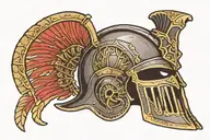 gladiator helmet tattoo design idea