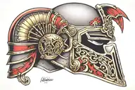 gladiator helmet tattoo design idea