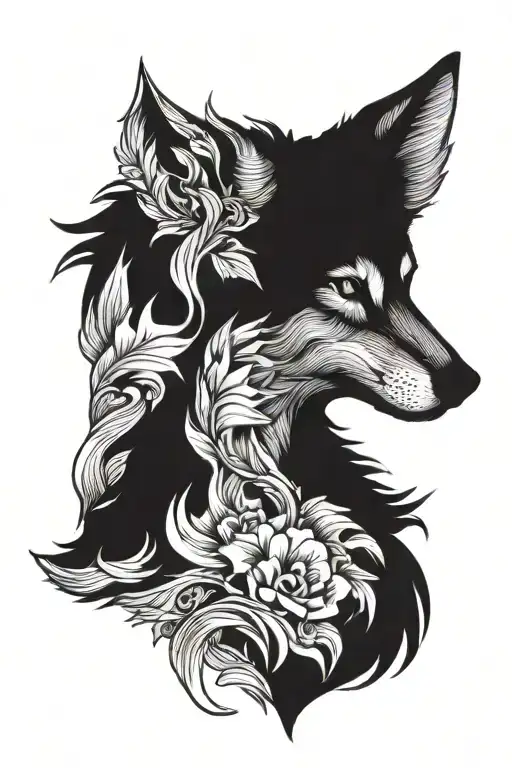 wolf tattoo design inspired by the heart disease called wolf parkinson.  tattoo design idea