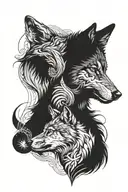 wolf tattoo design inspired by the heart disease called wolf parkinson.  tattoo design idea