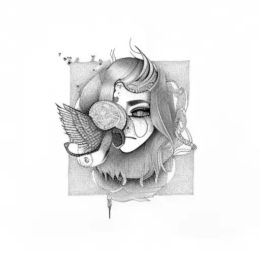 An abstract design incorporating lyrics from a Lil Peep song tattoo design idea