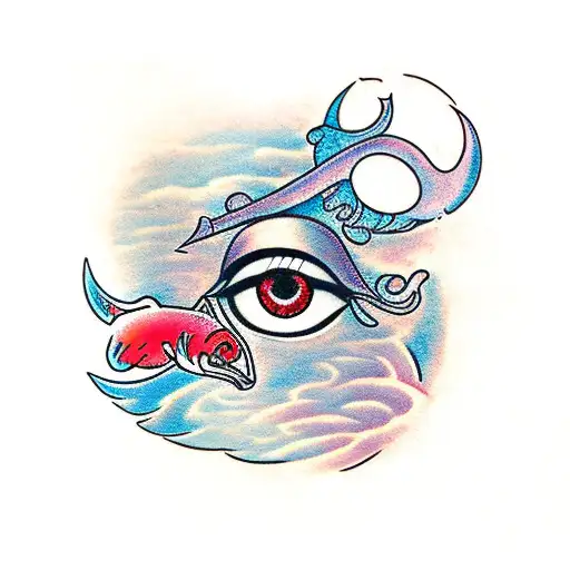 arjuna hitting eye of fish tattoo design idea