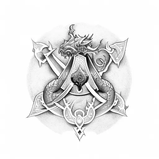 Ace of Spades with dragons tattoo design idea