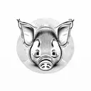 cute piglet tattoo design idea