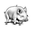 cute piglet tattoo design idea