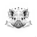 cute piglet tattoo design idea
