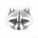 raccoon holding a halberd tattoo design idea