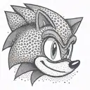 sonic the hedgehog's head with a cap tattoo design idea