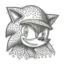 sonic the hedgehog's head with a cap tattoo design idea