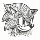 sonic the hedgehog's head with a cap tattoo design idea