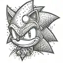 sonic the hedgehog's head with a cap tattoo design idea