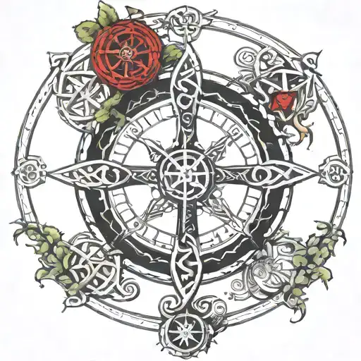 Celtic Life Tree, knights sheild, nautical compass, dyslexia symobol, amsterdam 3 crosses tattoo design idea