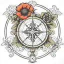 Celtic Life Tree, remembrance poppies, knights sheild, nautical compass, dyslexia symobol, justitiae tenax family mott tattoo design idea