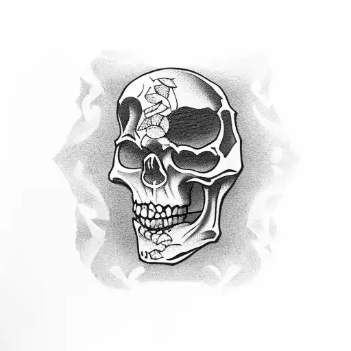 Skeleton in a castle window drinking wine tattoo design idea