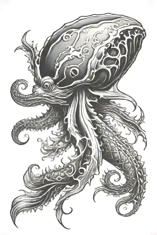 sea creature tattoo design idea