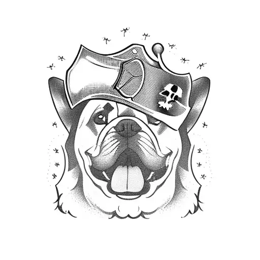 Beer, Pirate, Dog Bowl, Axe, Knife, Campfire, Kettlebell, Saint Bernard dog, Field poppy, Sauna tattoo design idea