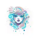 rain cloud woman  tattoo design idea