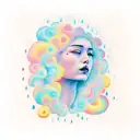 rain cloud woman  tattoo design idea