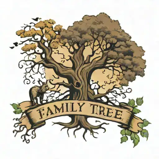 family tree with my mom name Nialisha at the roots my name Lanika as the trunk and my siblings names Taquan Trevon Alici tattoo design idea