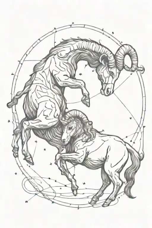 Aries constellation intertwined tattoo design idea