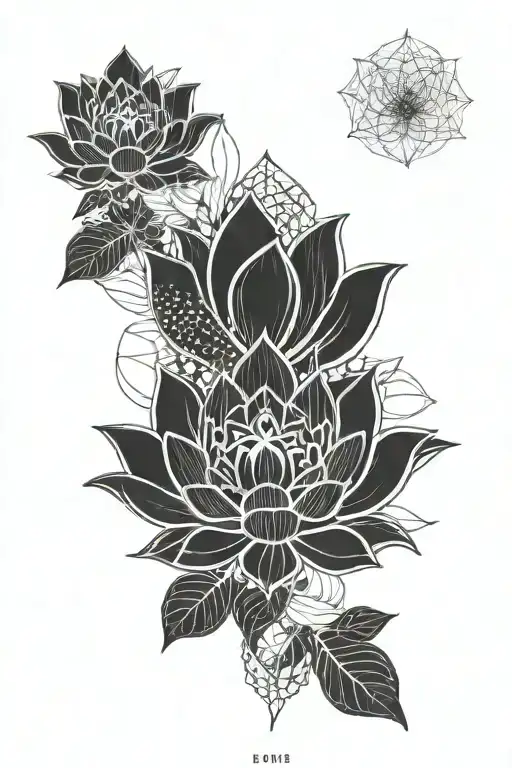 lotus Scorpio Pisces tattoo design idea