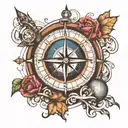 compass and earth globe tattoo design idea