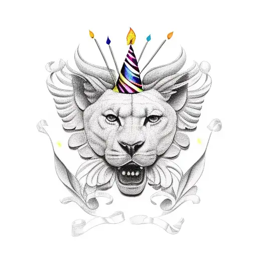 luxury birthday cake  tattoo design idea