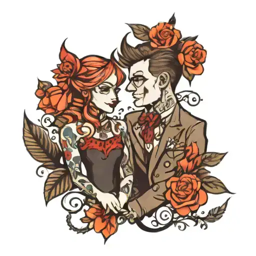 matching couple tattoo tattoo design idea