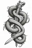 sword and snake tattoo design idea
