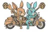 Cassius with 05/27 with a black and baby blue playboy bunny logo next to it tattoo design idea