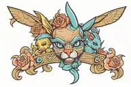 Cassius with 05/27 with a black and baby blue playboy bunny logo next to it tattoo design idea