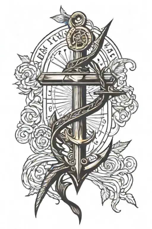 nautical biblical tattoo design idea