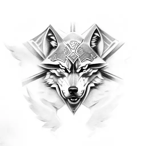 angels, spartan, wolf tattoo design idea
