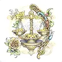 libra scale, taurus, aries tattoo design idea