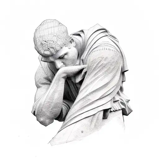 The Thinker Statue tattoo design idea