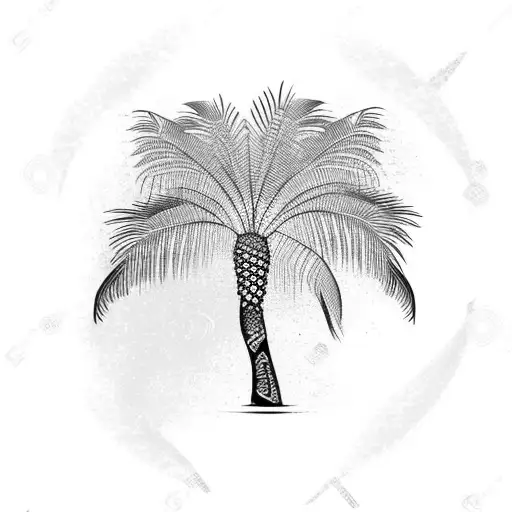 palm tree arab  tattoo design idea