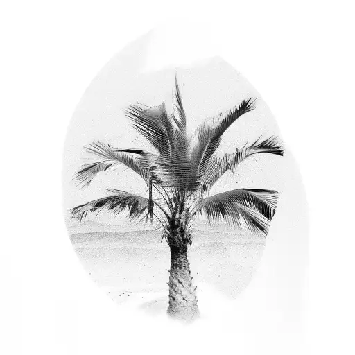 palm tree arab  tattoo design idea