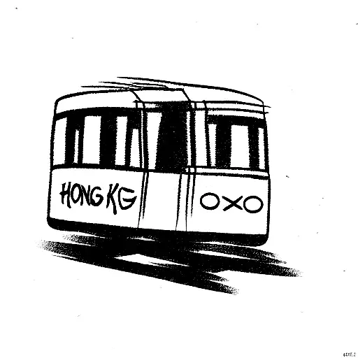 Hong Kong Tram doodle tattoo design idea