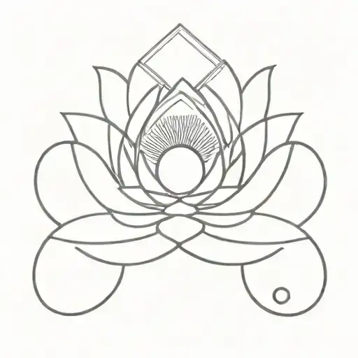 lotus flower and eye of osiris  tattoo design idea