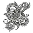 tentacles spiral tattoo design idea