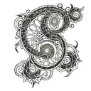 tentacles spiral tattoo design idea