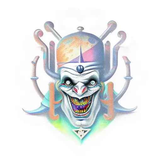 occult jester  tattoo design idea