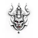 occult jester  tattoo design idea